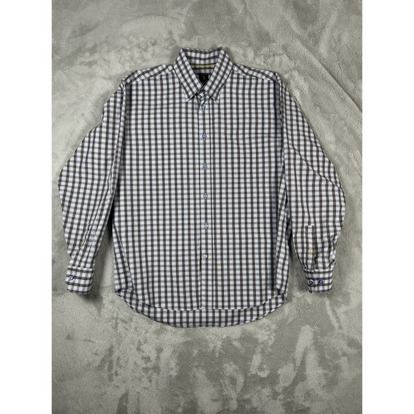 Robert Talbott Other - Robert Talbott Plaid Long Sleeve Button Down Mens Shirt-Brown Blue Purple Size L